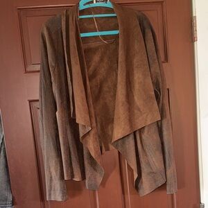 Ruff Hewn Brown Draped Cardigan